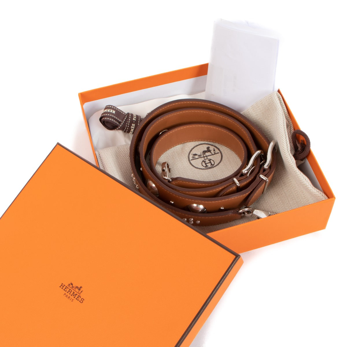 Bandoulière Hermès Carnaby Losange en veau Swift doré