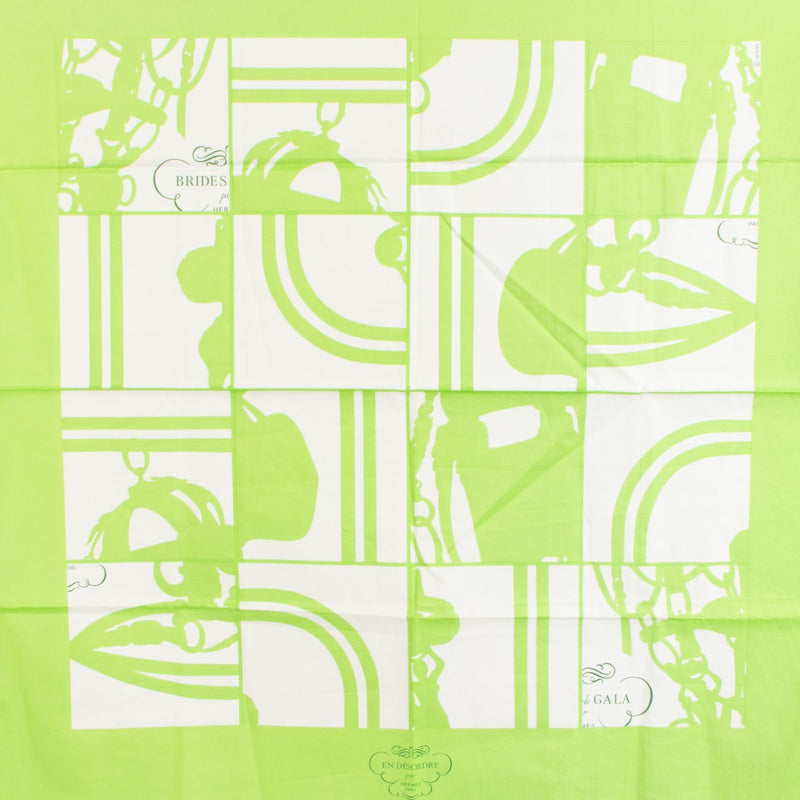 Hermès Green Brides de Gala Cotton Scarf