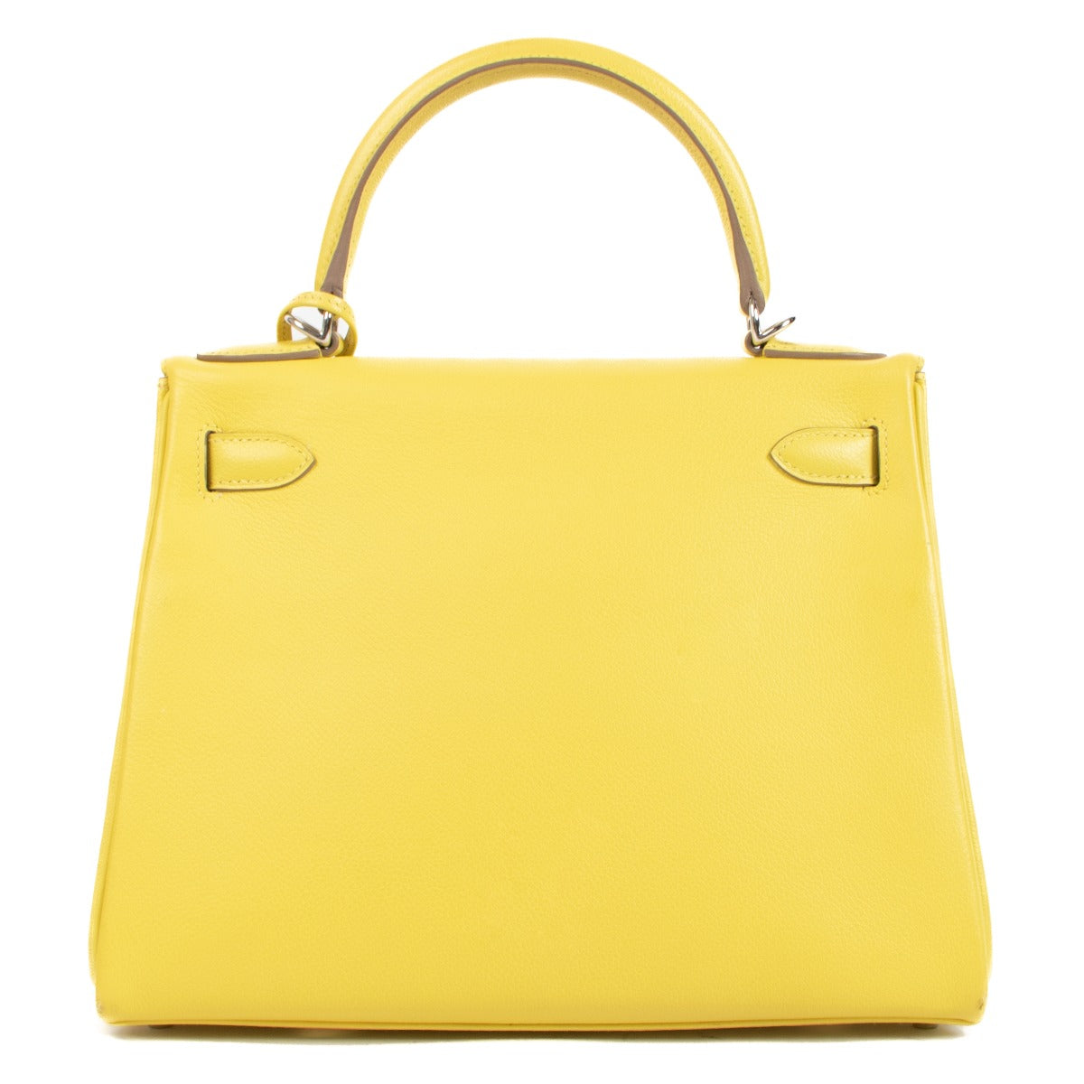 Authentic second hand Hermes Kelly 28 Lime Yellow on www.labellov.com