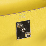Hermès Kelly 28 Lime Evercolor logo stamp detail