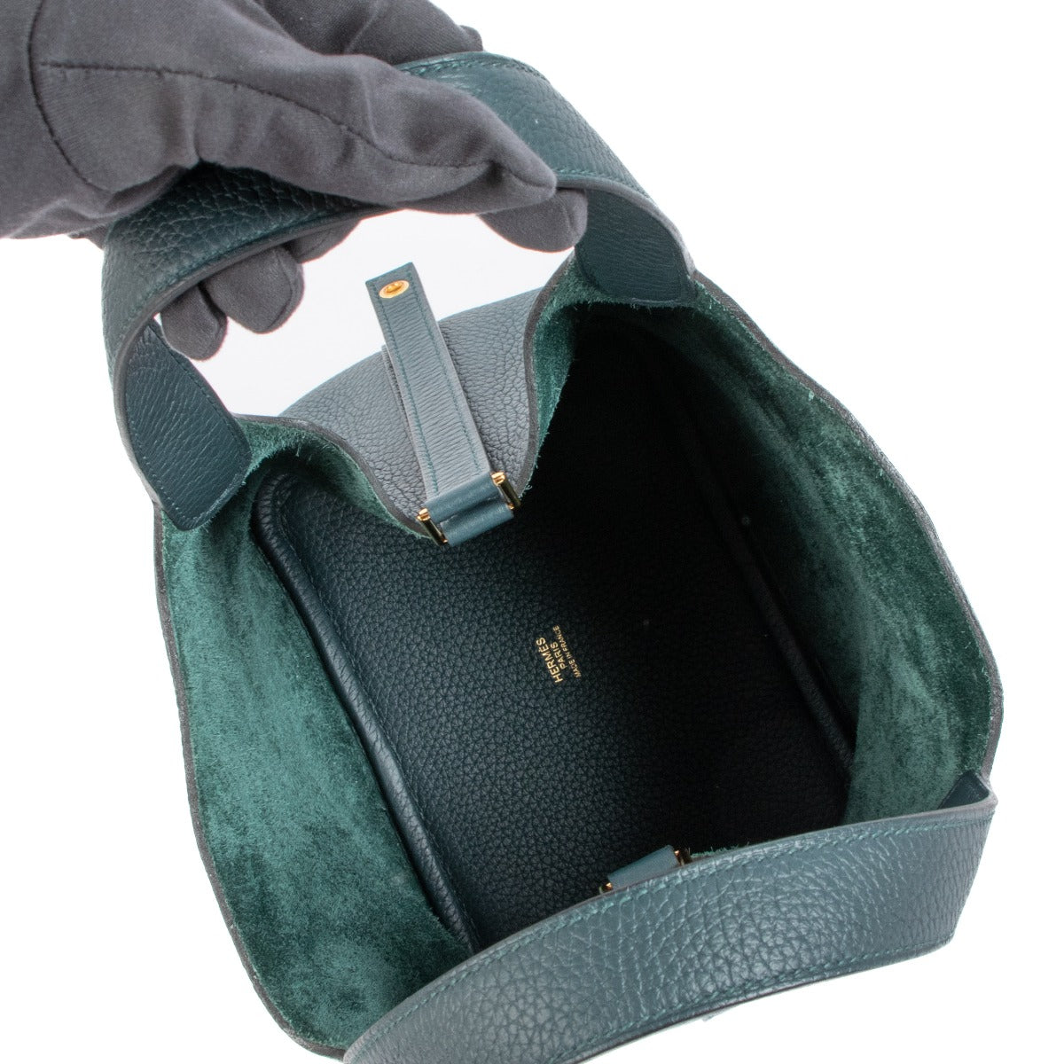 Shop Second hand pre-owned Hermès Mini Picotin 18 Lock Green on www.labellov.com