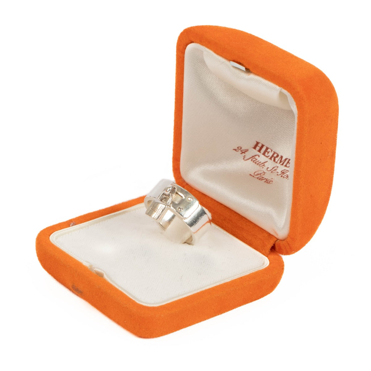 Hermès Vintage Silver Cadenas H Kelly Lock Charm Ring