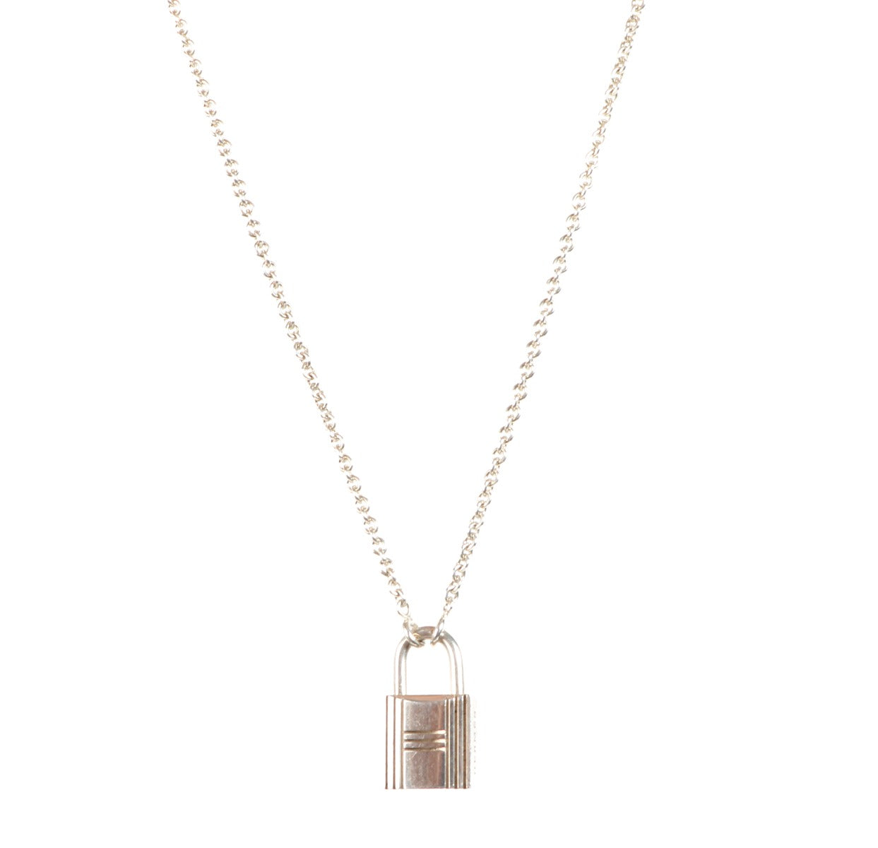 Hermès Vintage Silver Cadena Lock Necklace