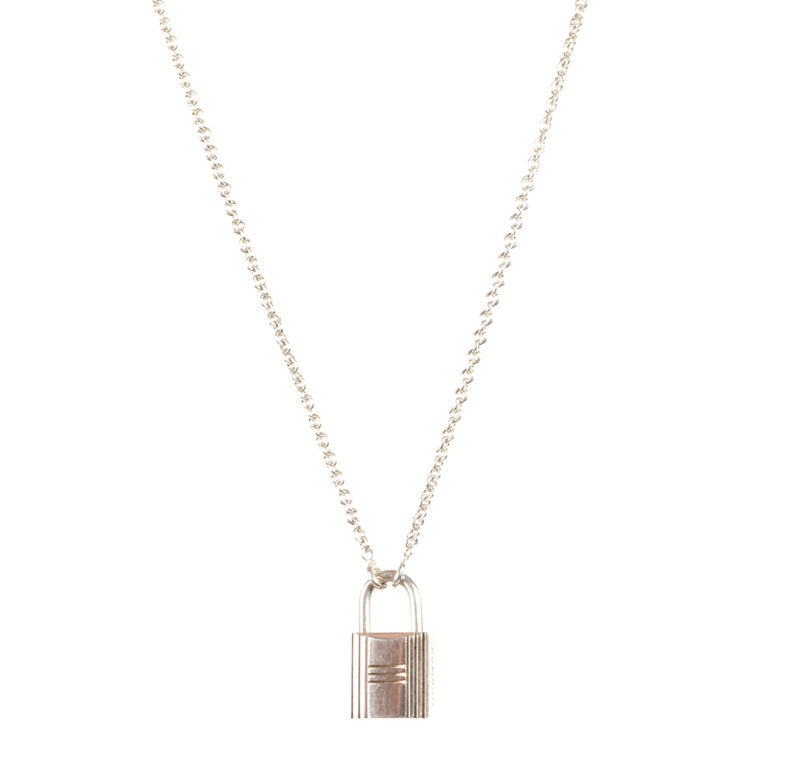 Hermès Vintage Silver Cadena Lock Necklace