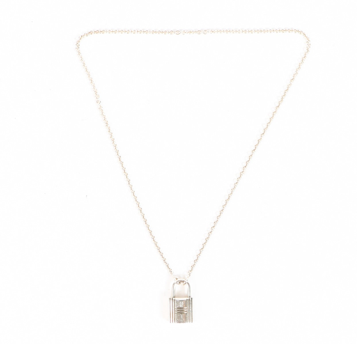 Hermès Vintage Silver Cadena Lock Necklace