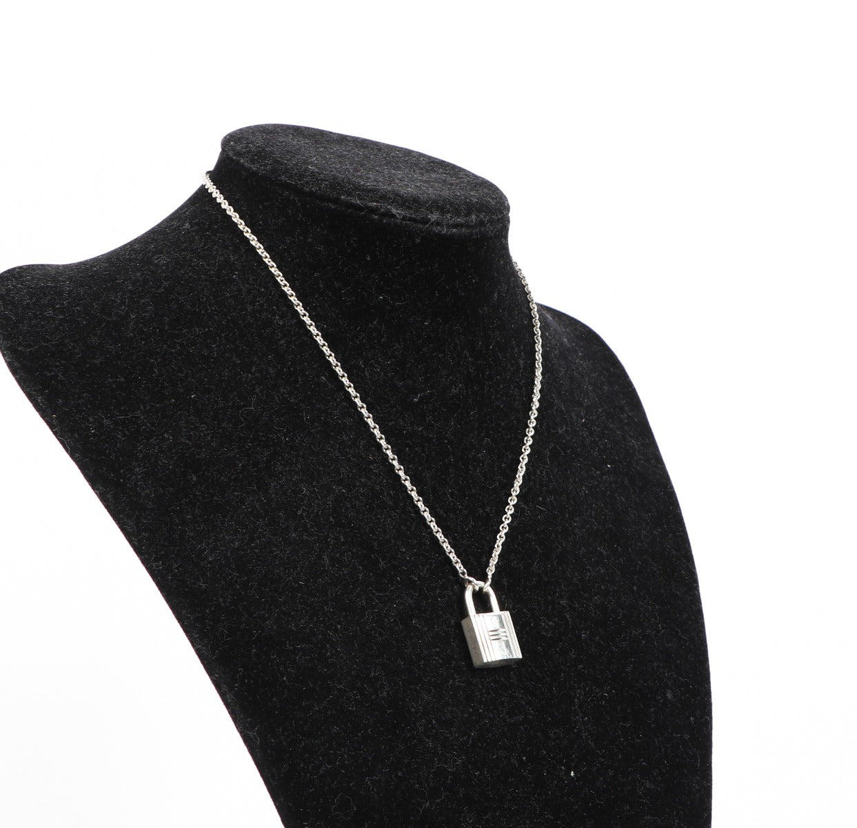 Hermès Vintage Silver Cadena Lock Necklace