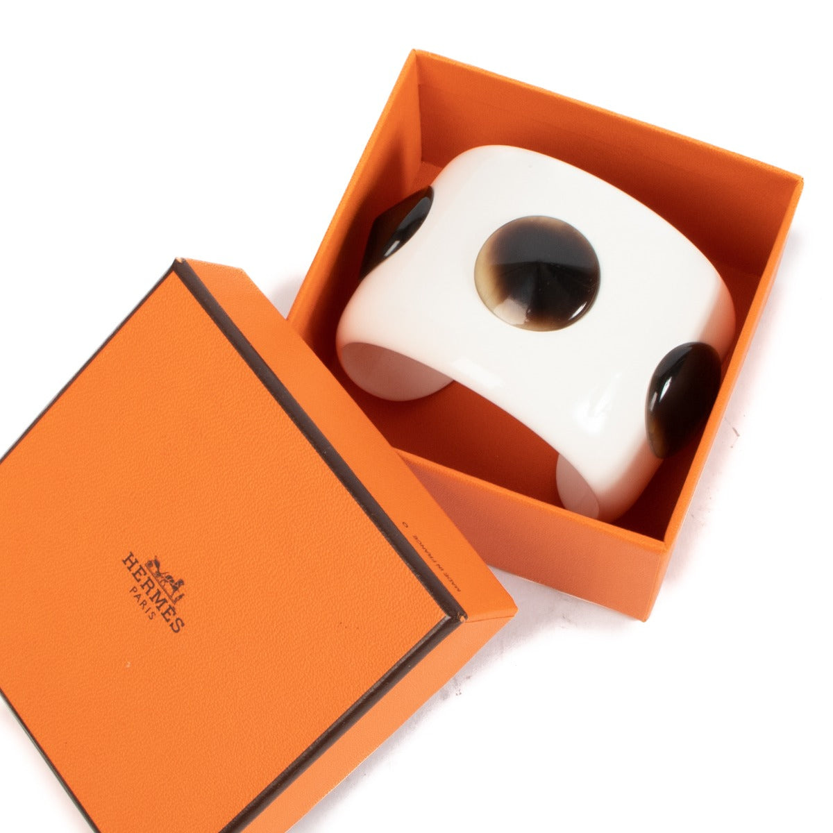 Hermès White Horn Cuff Bracelet
