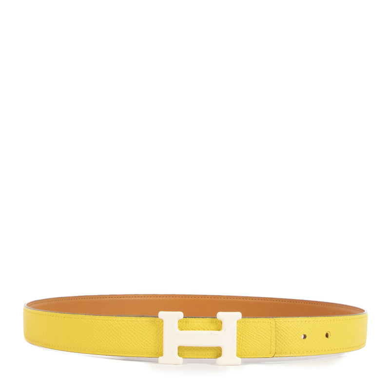 Hermès Lime/Gold Reversible Mini Constance Belt 24mm