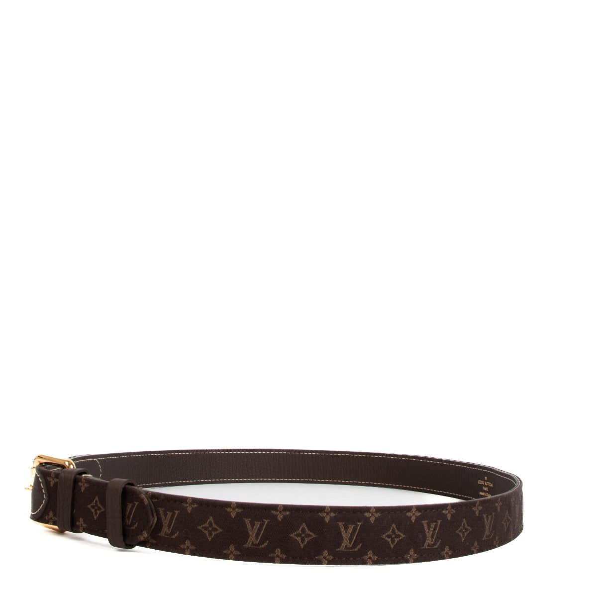 Shop safe online at Labellov in Antwerp, Brussels and Knokke this 100% authentic second hand Louis Vuitton Brown Mini Lin Belt - size 90