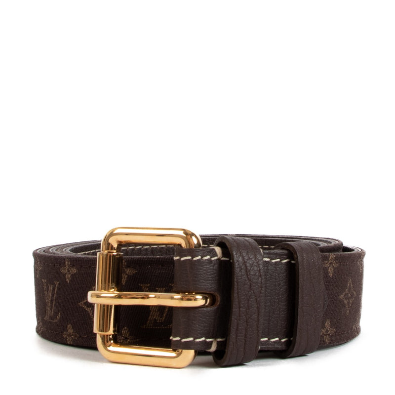Shop safe online at Labellov in Antwerp, Brussels and Knokke this 100% authentic second hand Louis Vuitton Brown Mini Lin Belt - size 90