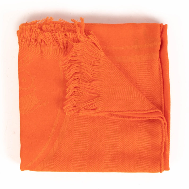 shop 100% authentic second hand Hermès New Libris Orange Cashmere Scarf on Labellov.com