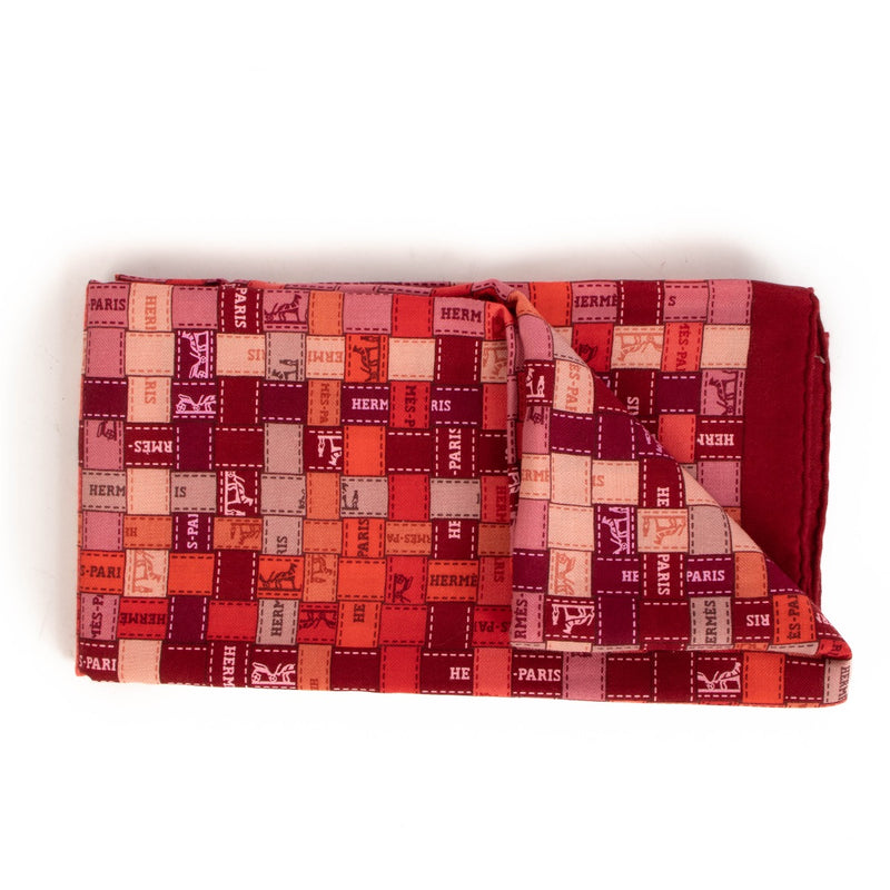 Shop a 100% authentic Hermès Red Bolduc Au Carré Cashmere And Silk Scarf on Labellov.com.
