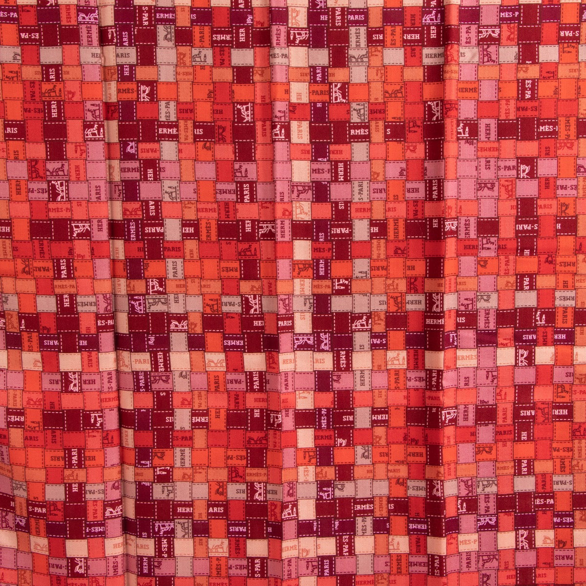 Shop a 100% authentic Hermès Red Bolduc Au Carré Cashmere And Silk Scarf on Labellov.com.