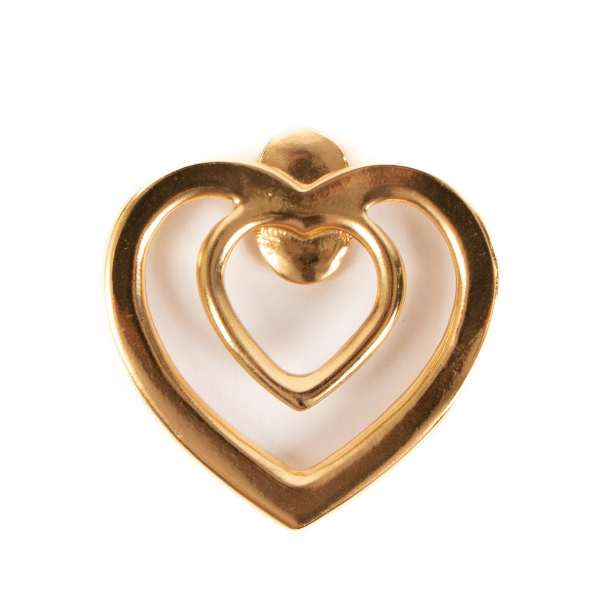 Yves Saint Laurent Vintage Gold Heart Scarf Clip