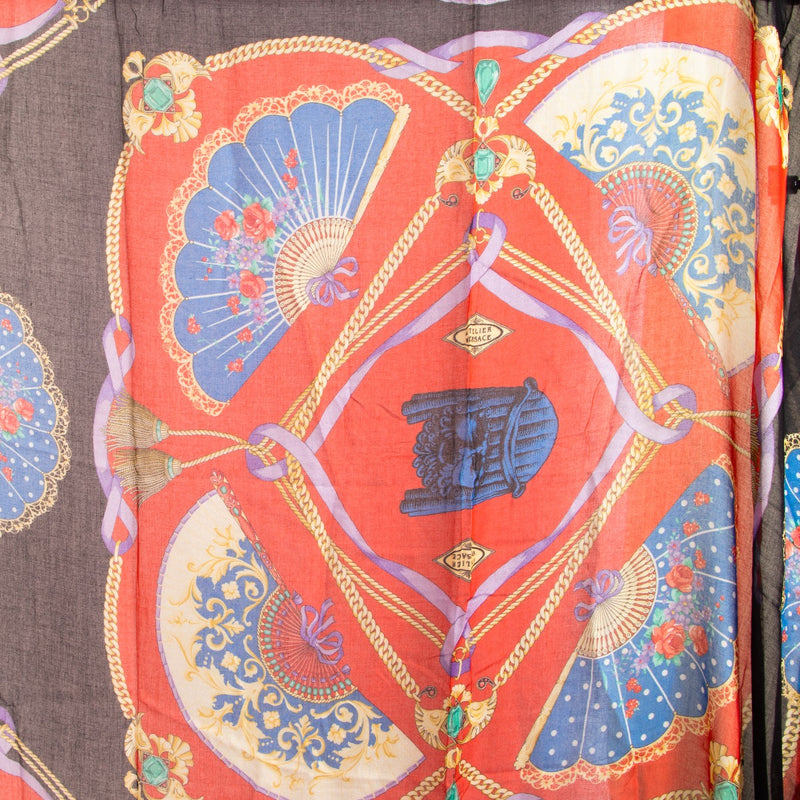 Versace Ventagli Print Kasjmier-blend Sjaal