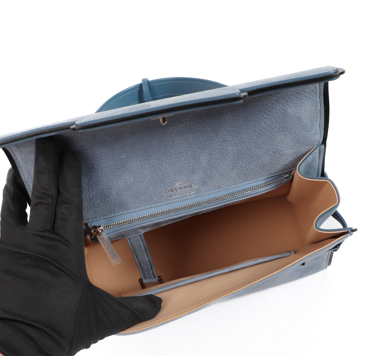 Delvaux Tempête MM Misty Blue Santiag Nubuck
