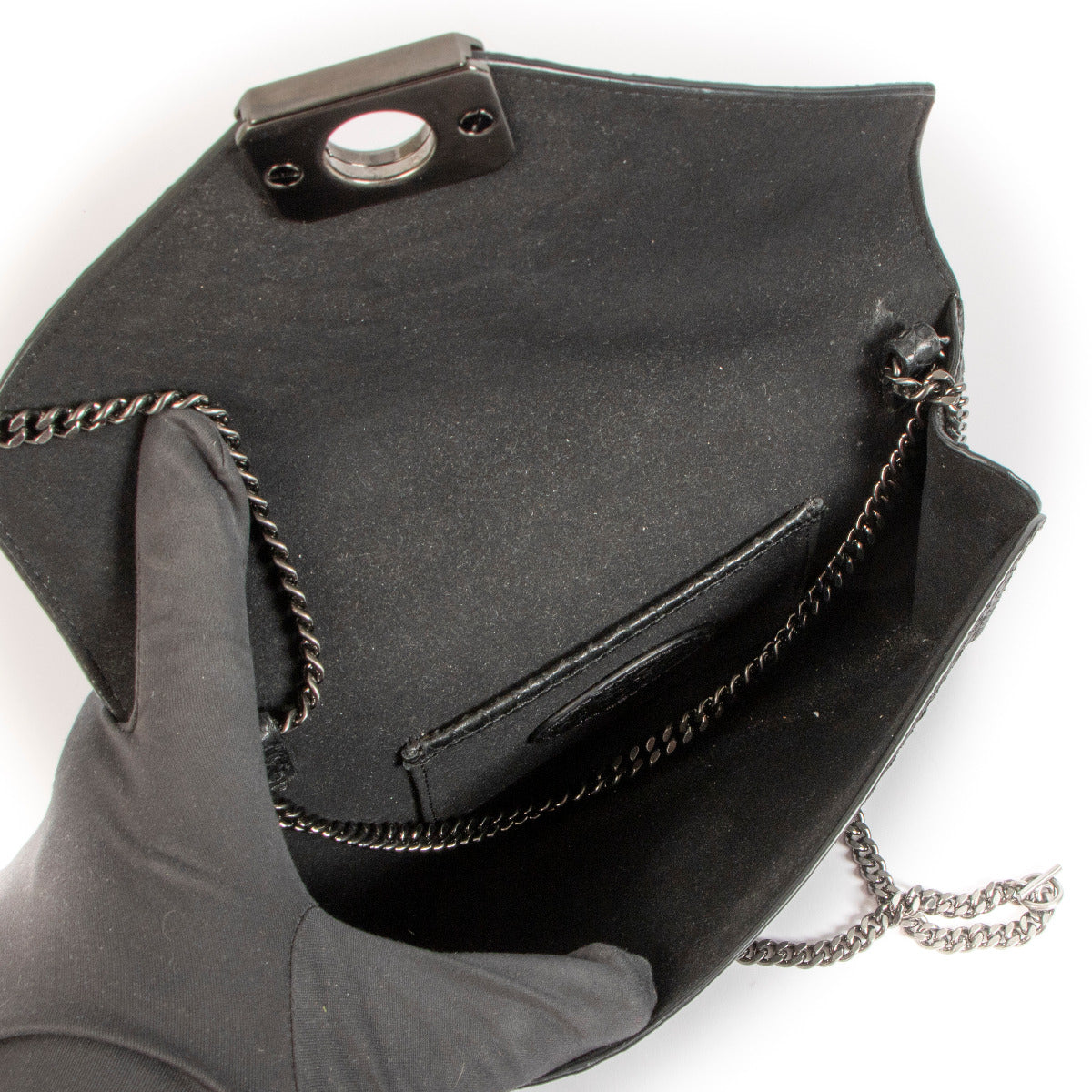Mulberry Black Embossed Snake Leather Delphie Shoulder Bag