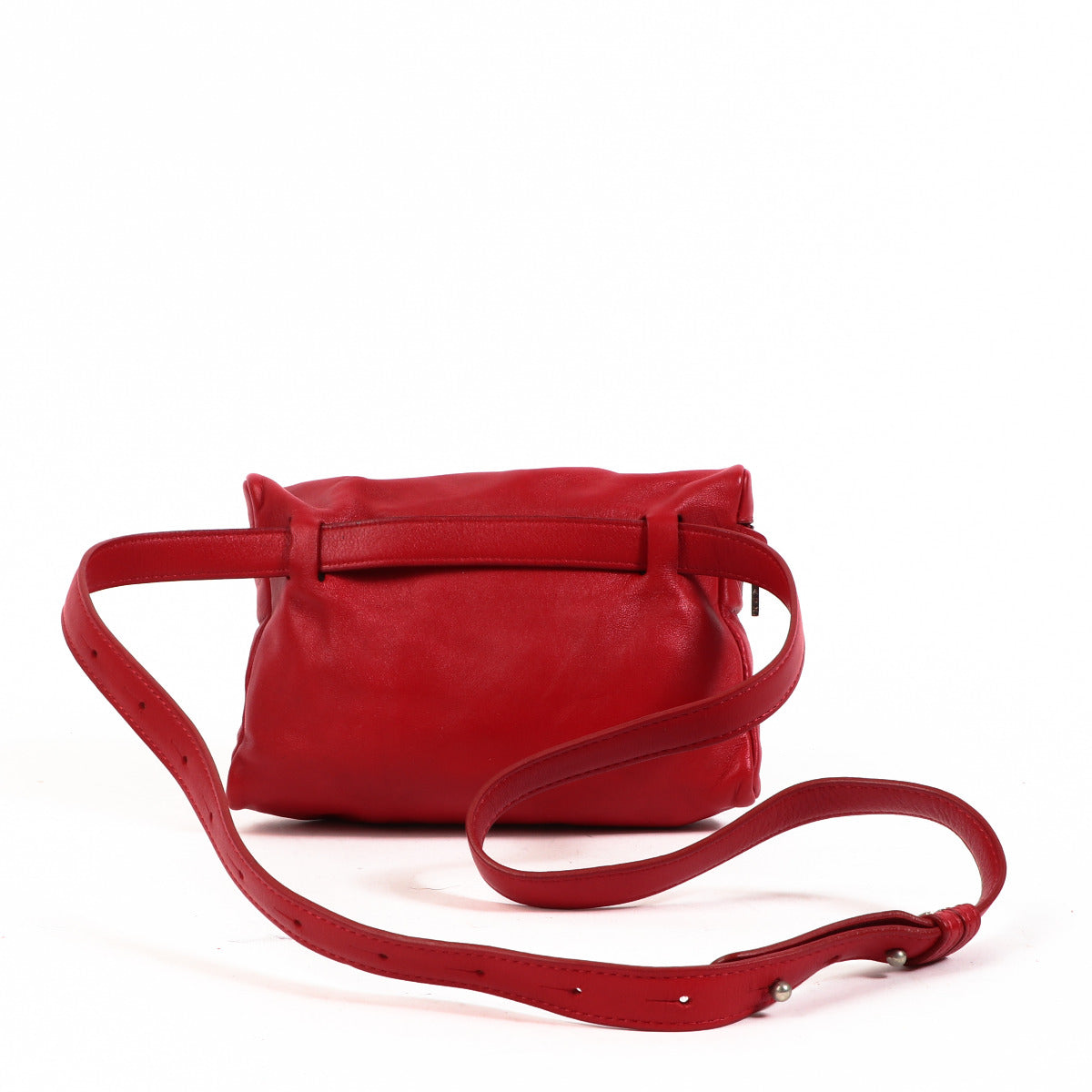 Delvaux Red Leather Crossbody Bum Bag