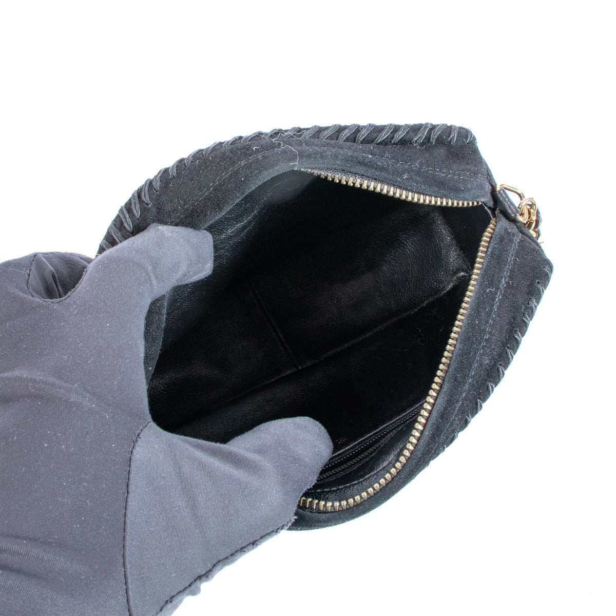 Chanel Vintage Black Suede Tassel Camera Bag