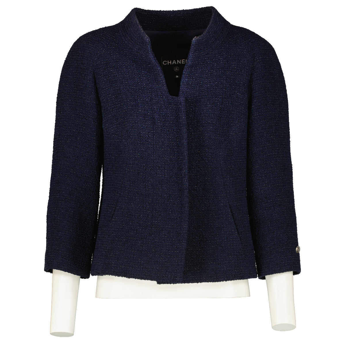 Chanel 17P Short Blue Tweed Jacket