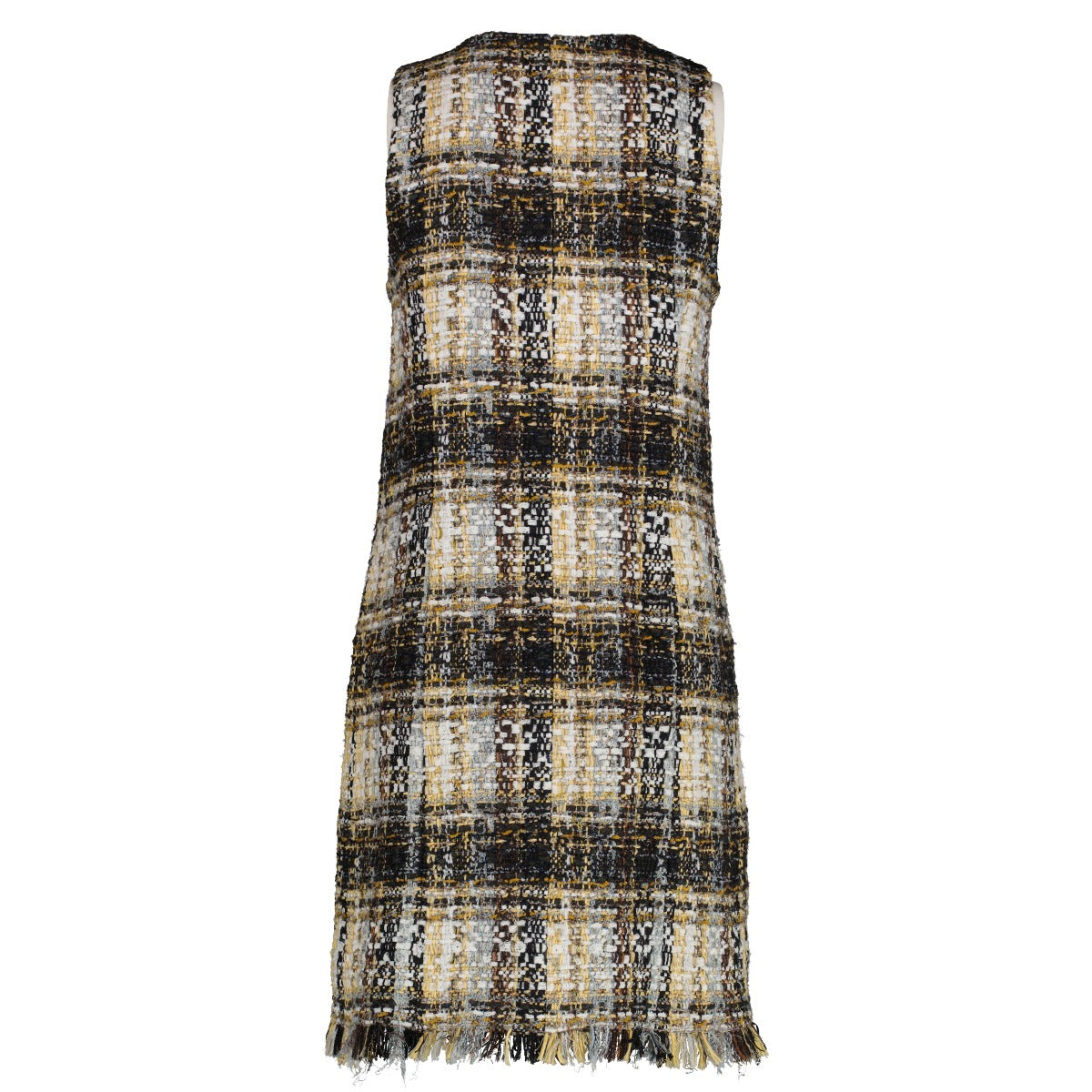 Chanel 19K Multicolor Fringe Tweed Dress