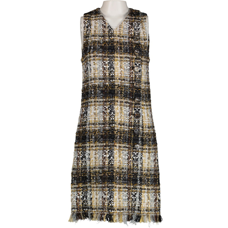 Chanel 19K Multicolor Fringe Tweed Dress