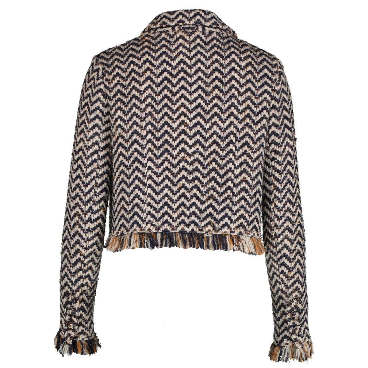 Chanel 19K Multicolor Tweed Fringe Jacke