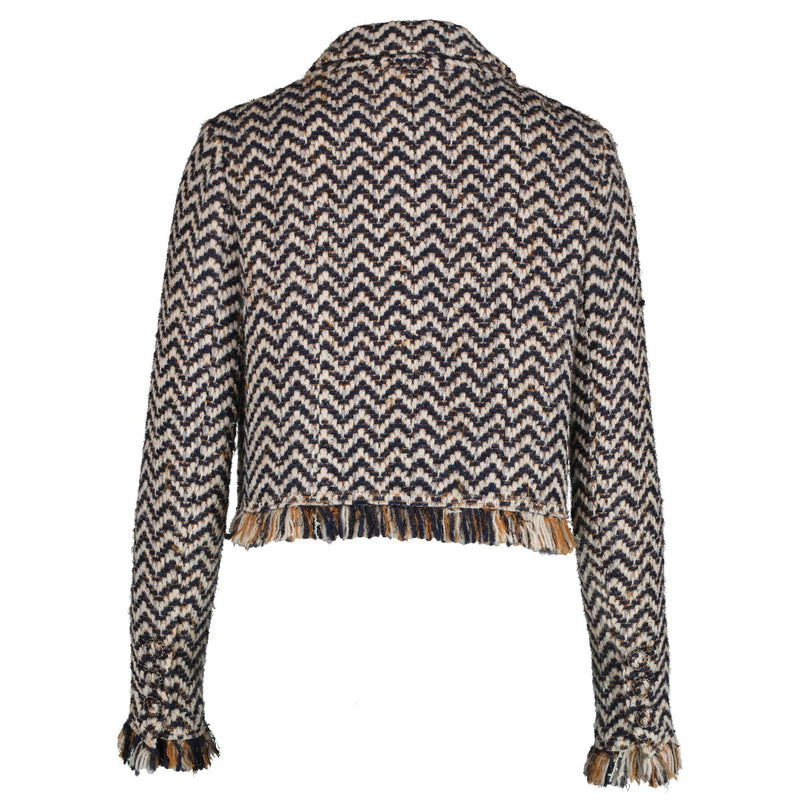 Chanel 19K Multicolor Tweed Fringe Jacke