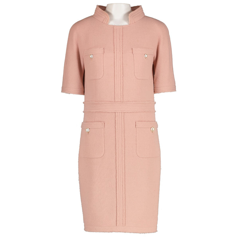 Chanel Spring Summer 2012 12S Pink Wool Runway Dress