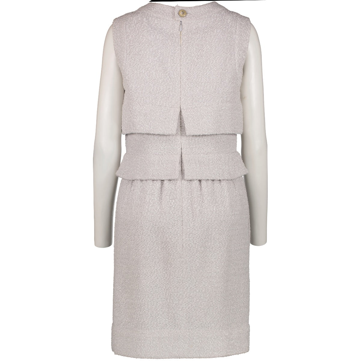 shop 100% authentic second hand Chanel Silver Tweed Dress - Size 38 on Labellov.com