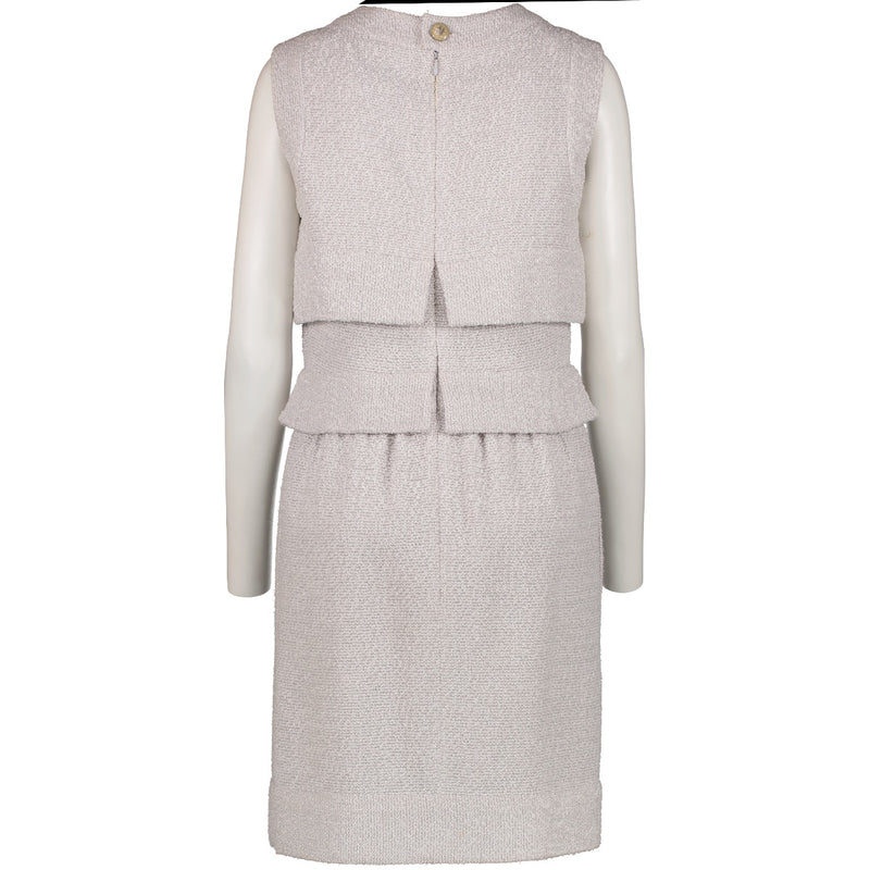 shop 100% authentic second hand Chanel Silver Tweed Dress - Size 38 on Labellov.com