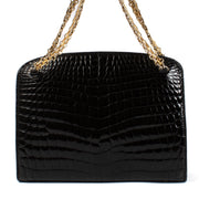 shop 100% authentic second hand Delvaux Black Crocodile Chain Bag on Labellov.com