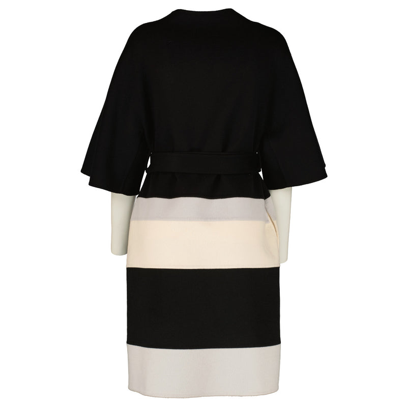 Christian Dior Zwarte Gestreepte Kasjmier Jas - maat FR34