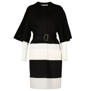 Christian Dior Black Striped Cashmere Coat - size 34