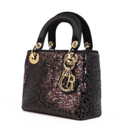 Buy an authentic second hand Christian Dior Sequin Embellished Satin ABC Mini Lady Dior in excellent condition at Labellov.com