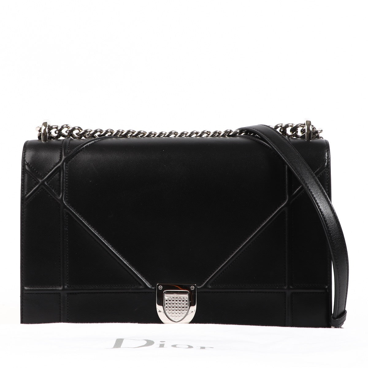 Buy an authentic second hand Christian Dior Black Large Diorama Shoulder Bag in very good condition at Labellov.com