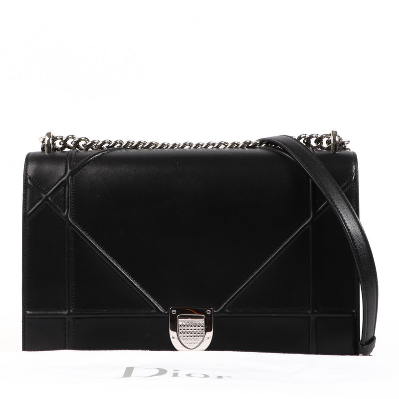 Buy an authentic second hand Christian Dior Black Large Diorama Shoulder Bag in very good condition at Labellov.com
