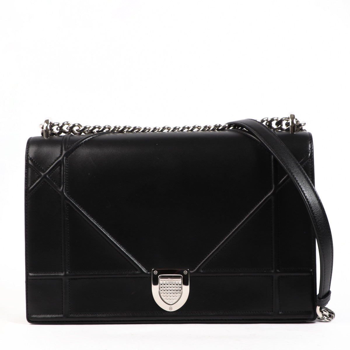 Buy an authentic second hand Christian Dior Black Large Diorama Shoulder Bag in very good condition at Labellov.com