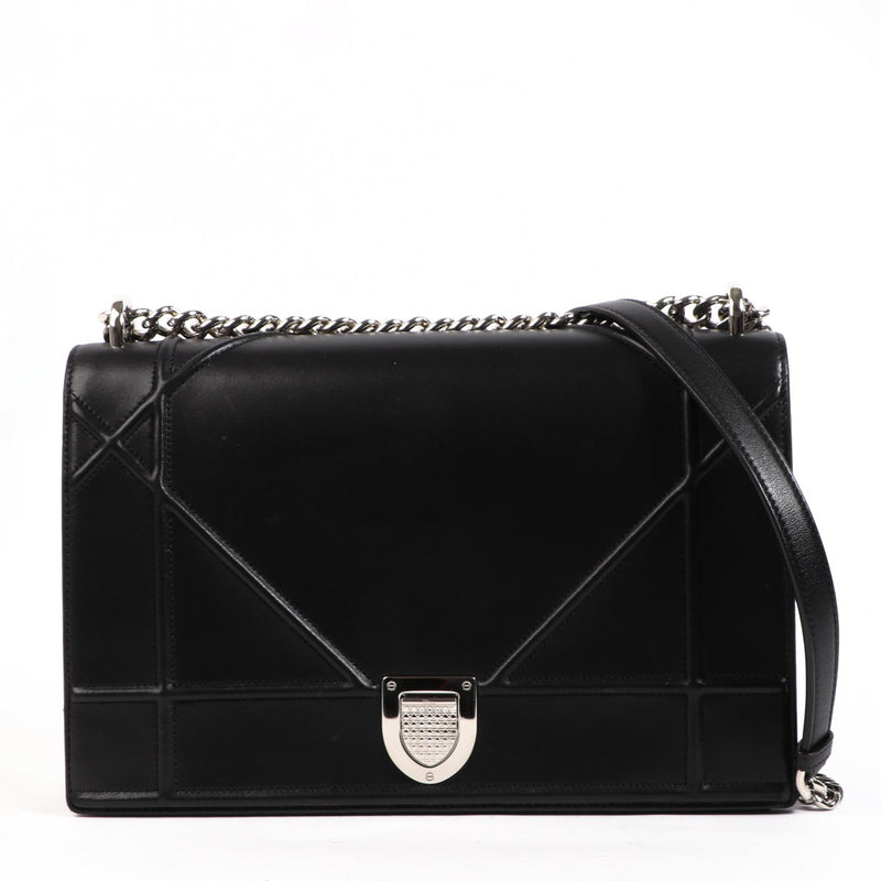 Buy an authentic second hand Christian Dior Black Large Diorama Shoulder Bag in very good condition at Labellov.com