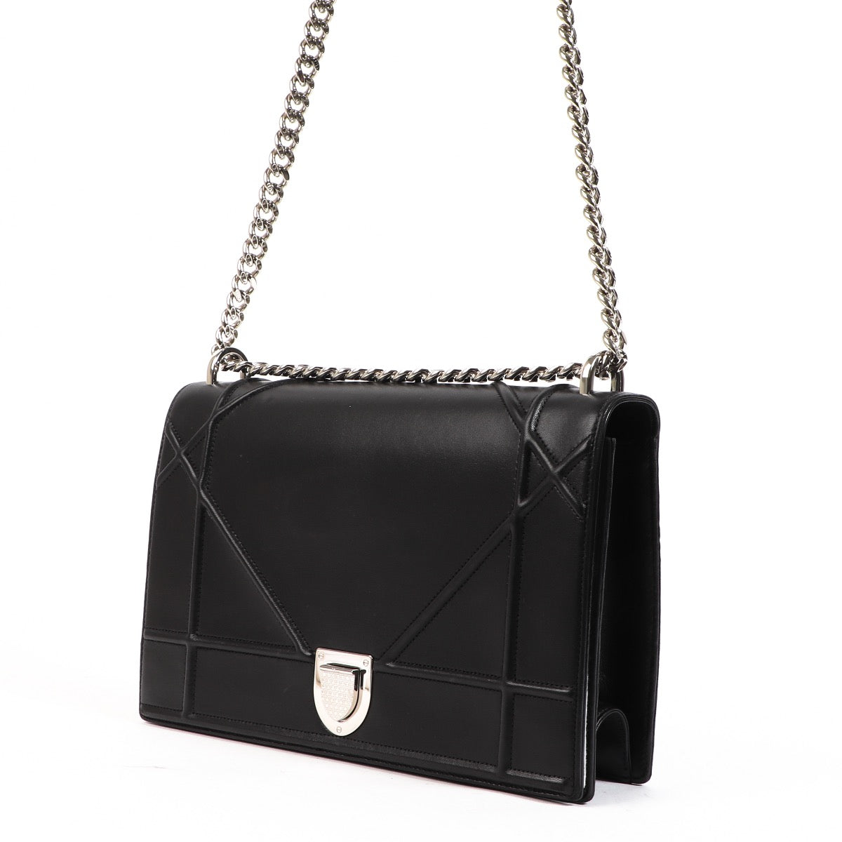 Buy an authentic second hand Christian Dior Black Large Diorama Shoulder Bag in very good condition at Labellov.com