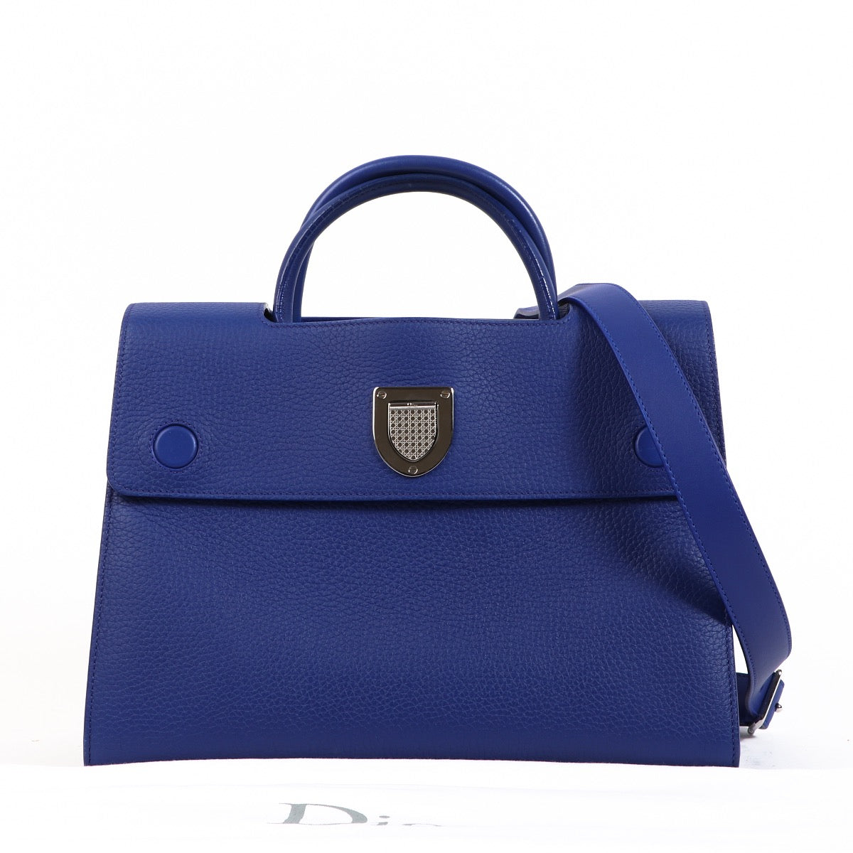 Buy an authentic second hand Christian Dior Electric Blue Diorever Top Handle in very good condition at Labellov