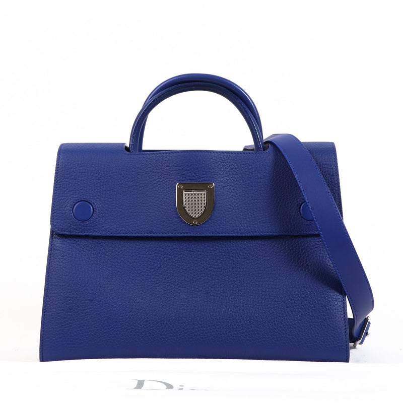 Buy an authentic second hand Christian Dior Electric Blue Diorever Top Handle in very good condition at Labellov