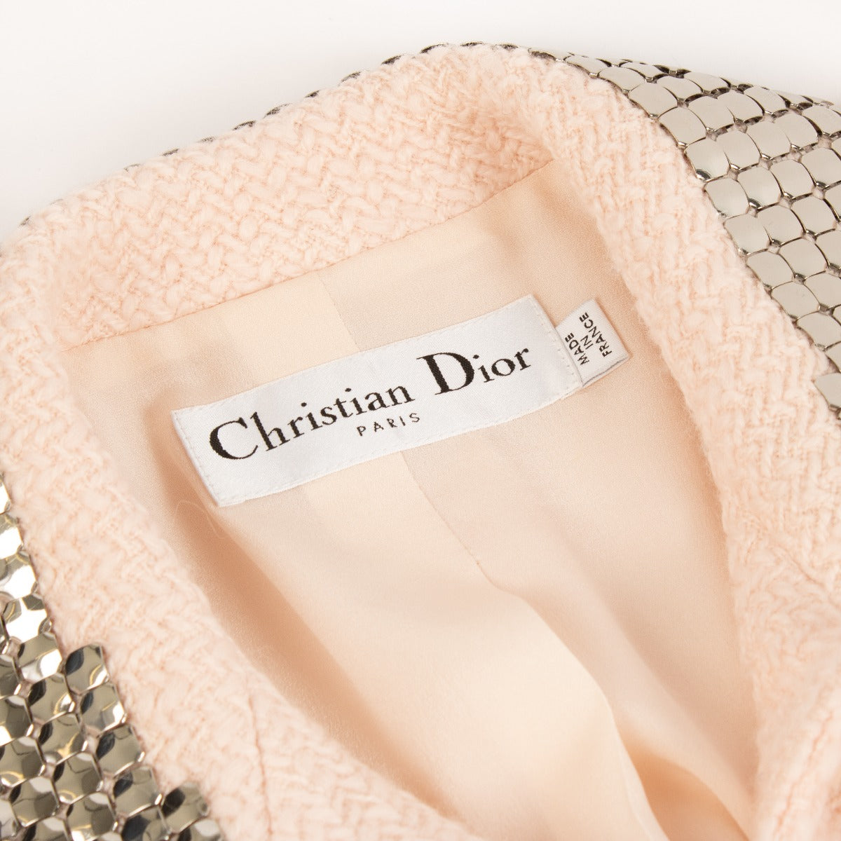 Christian Dior Roze Tweed Jas - Maat FR38