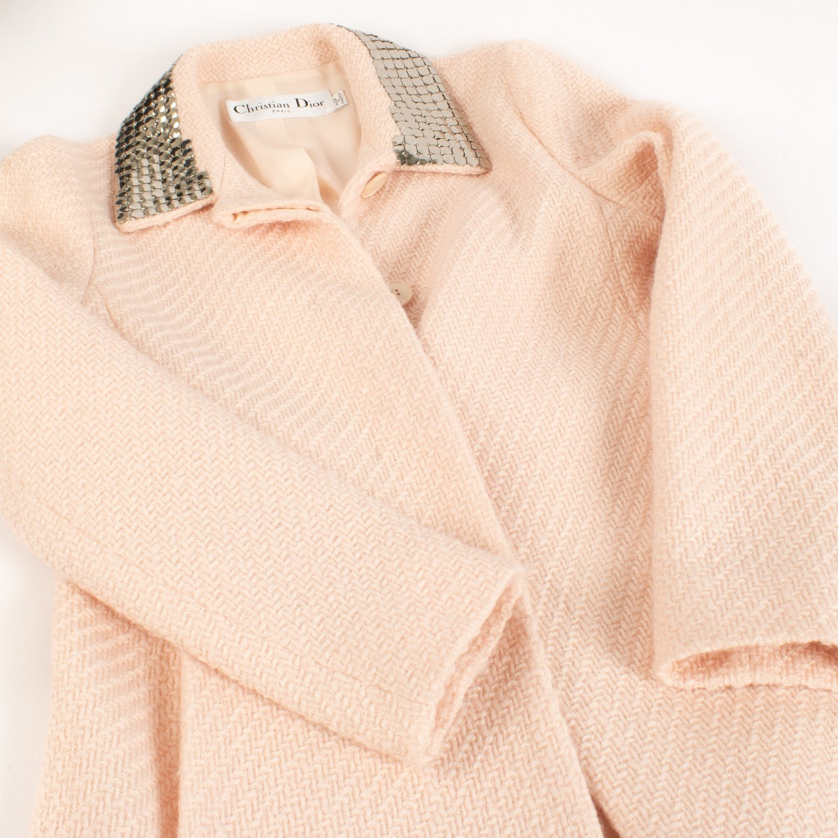 Christian Dior Roze Tweed Jas - Maat FR38