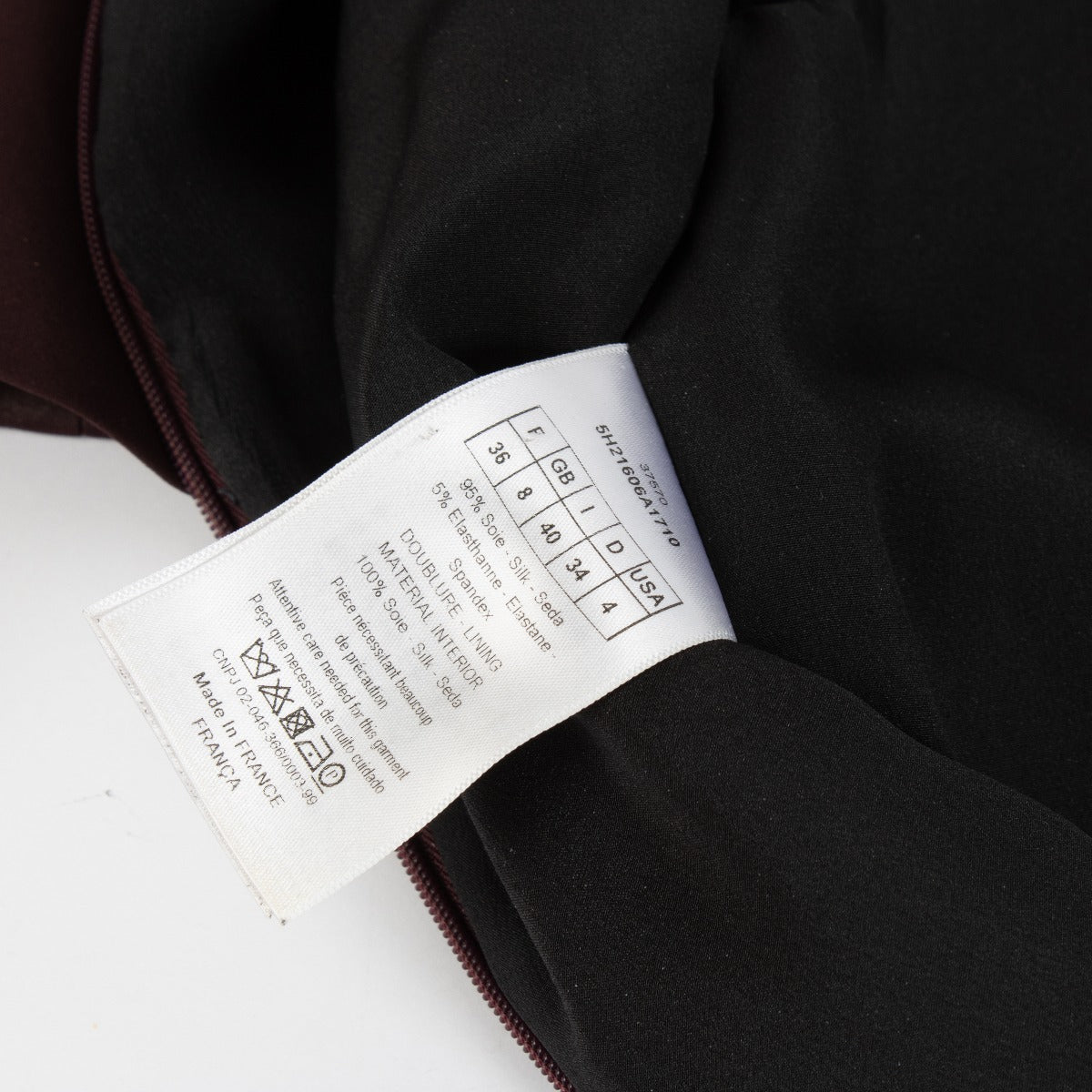 Christian Dior Bordeaux Geplooide Jurk - Maat FR36