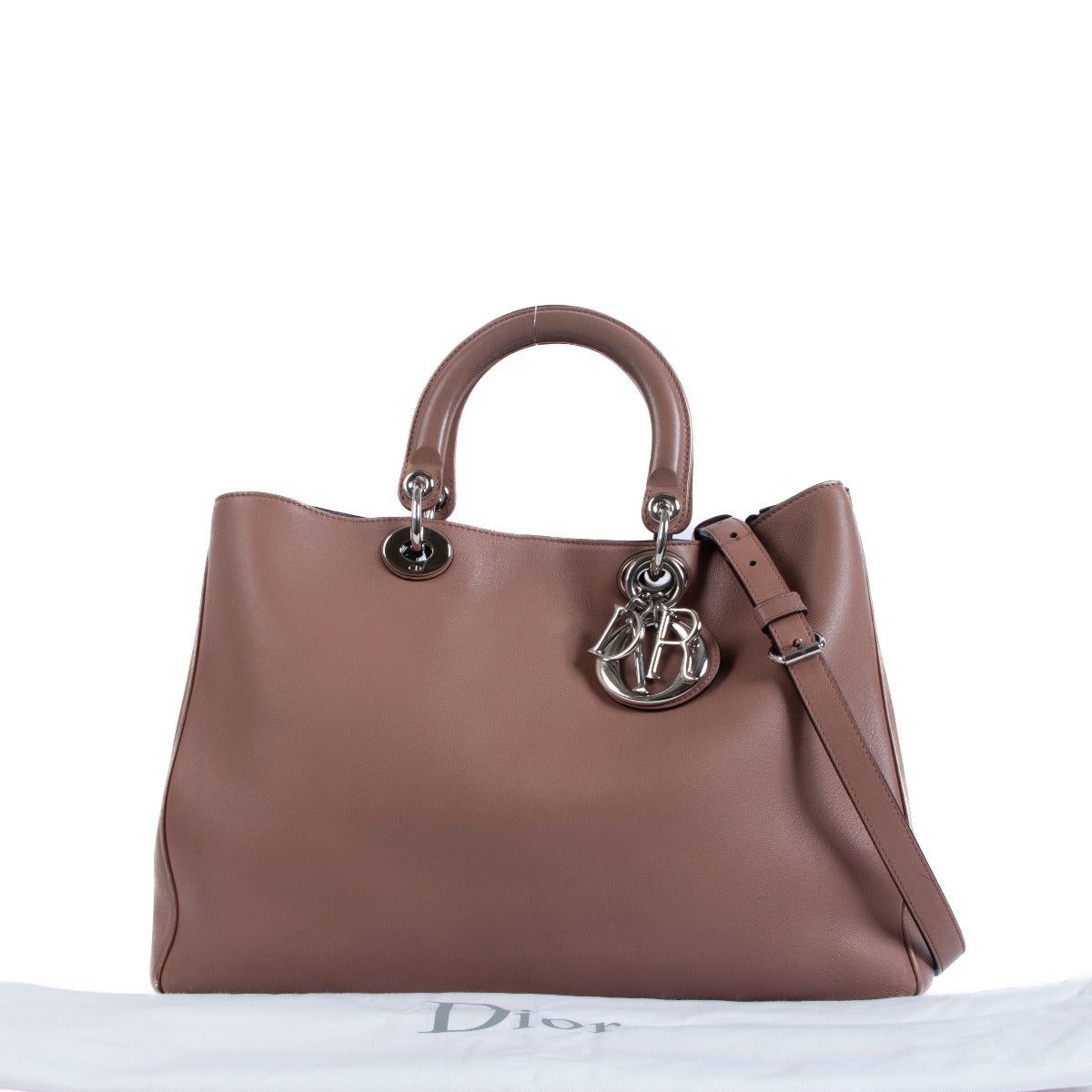 authentic second hand Christian Dior Taupe Diorissimo handbag on Labellov.com
