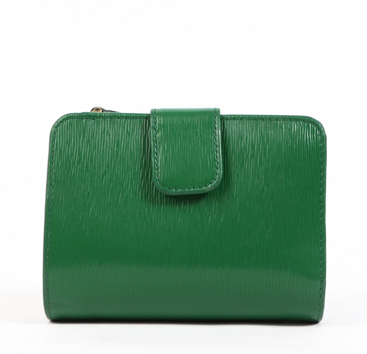 Buy an authentic second hand Prada Green Leather Wallet in very good condition at Labellov.com