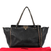 Valentino Garavani Black Medium Rockstud Nappa Leather Bag