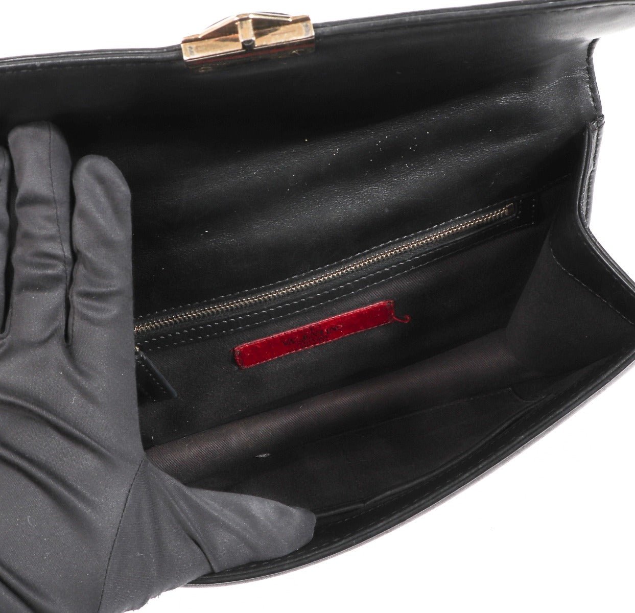 Valentino Garavani Black Medium Glam Lock Crossbody Bag