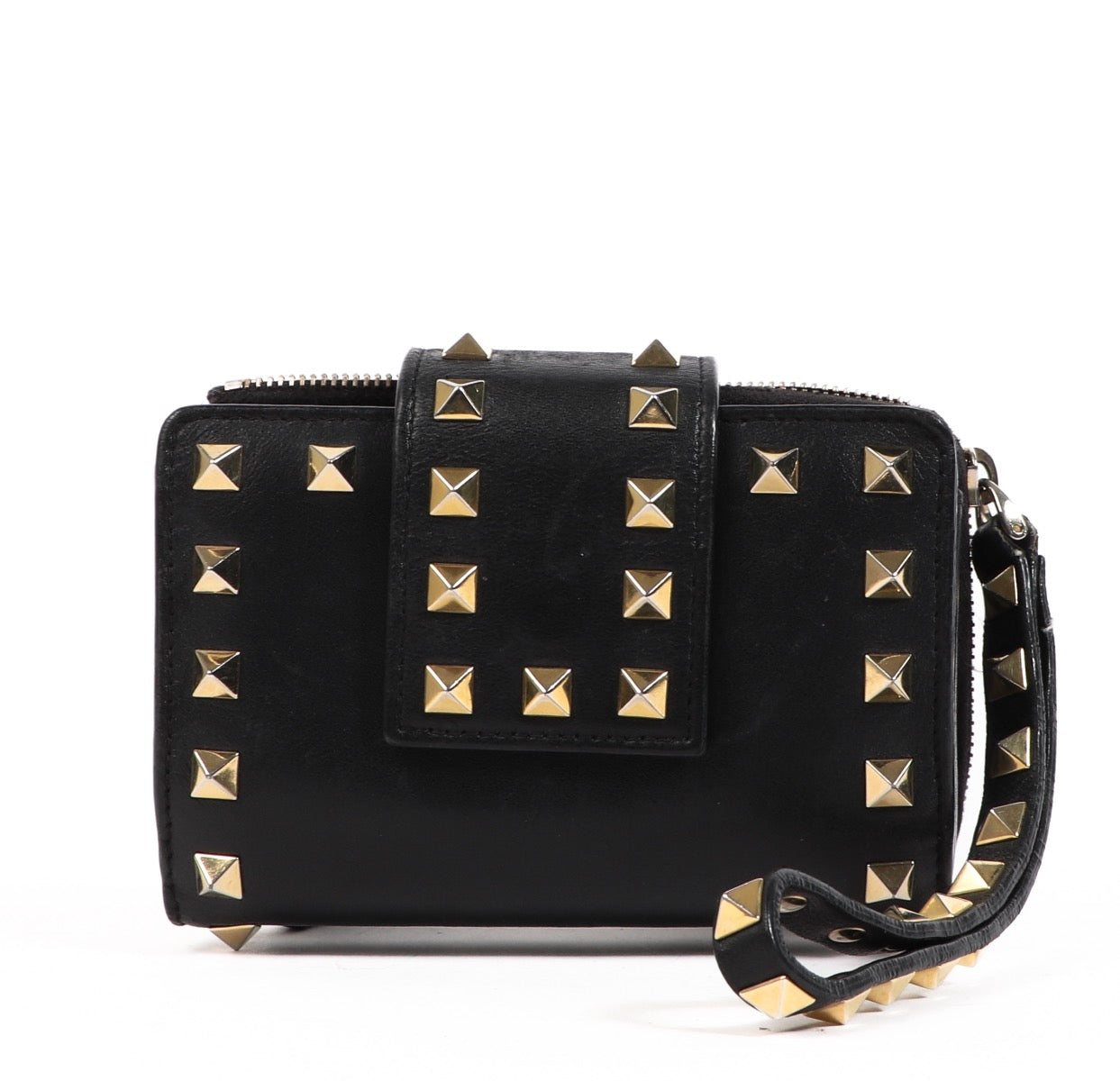 Buy an authentic second hand Valentino Garavani Black Rockstud Wallet in good pre-loved condition at Labellov.com
